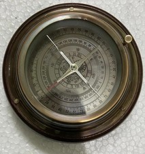 Vintage Maritime Brass Fourway 6" Sundial Compass Nautical On Wood Base Marine