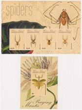(F351-56) 2011 St Vincent 2x M/S Spiders& Praying Mantis (BF)