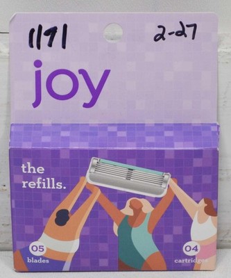 Joy 5-Blade Women's Razor Blade Refills - 4 Cartridges - New Sealed Purple Pack