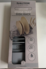 Salter Dish Rack, Cool Hues, Stone Absorbs Water, Drainage Holes, Quick Drying