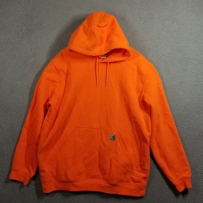Carhartt Hoodie Mens XL Orange Loose Fit Pullover Sweatshirt K121 BOG Workwear