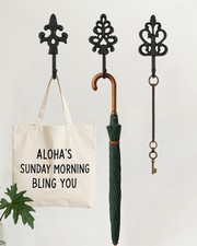 3PCS Wall Hooks for Hanging - Cast Iron Vintage Wall Decor Coat Rack - Vintag...
