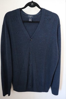 Dockers Cardigan Sweater Mens XL Navy Button Front Knit Classic