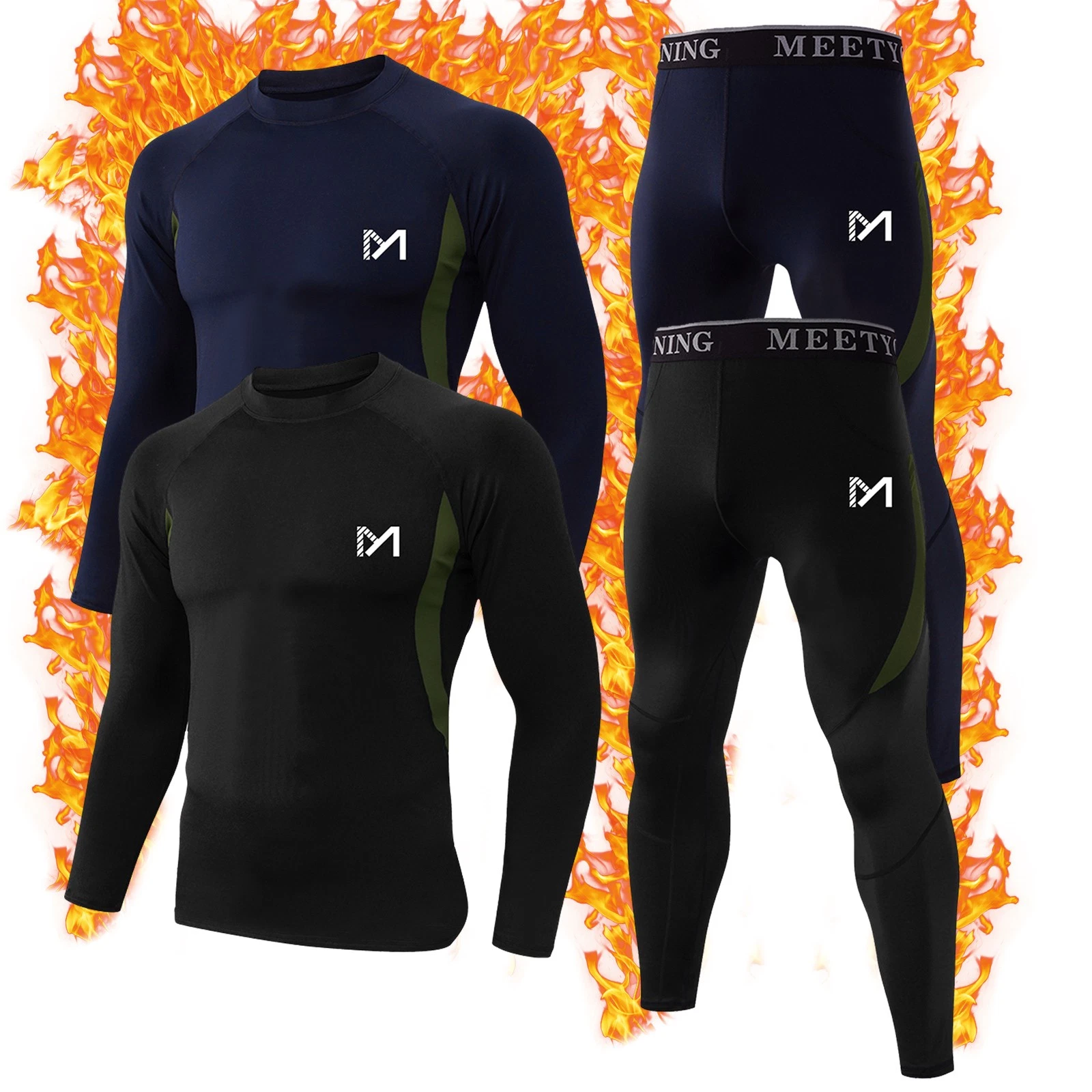 2set Men's Winter Soft Fleece Lined Thermal Underwear 4pc Long Johns Top&Bottom
Opens in a new windo