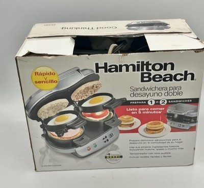 Hamilton Beach Dual Breakfast Sandwich Maker. Opened Box, New.