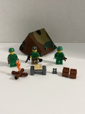 Army Themed Modern WW2 Era Fighter Minifig Army Camo Base Camp Custom  Made