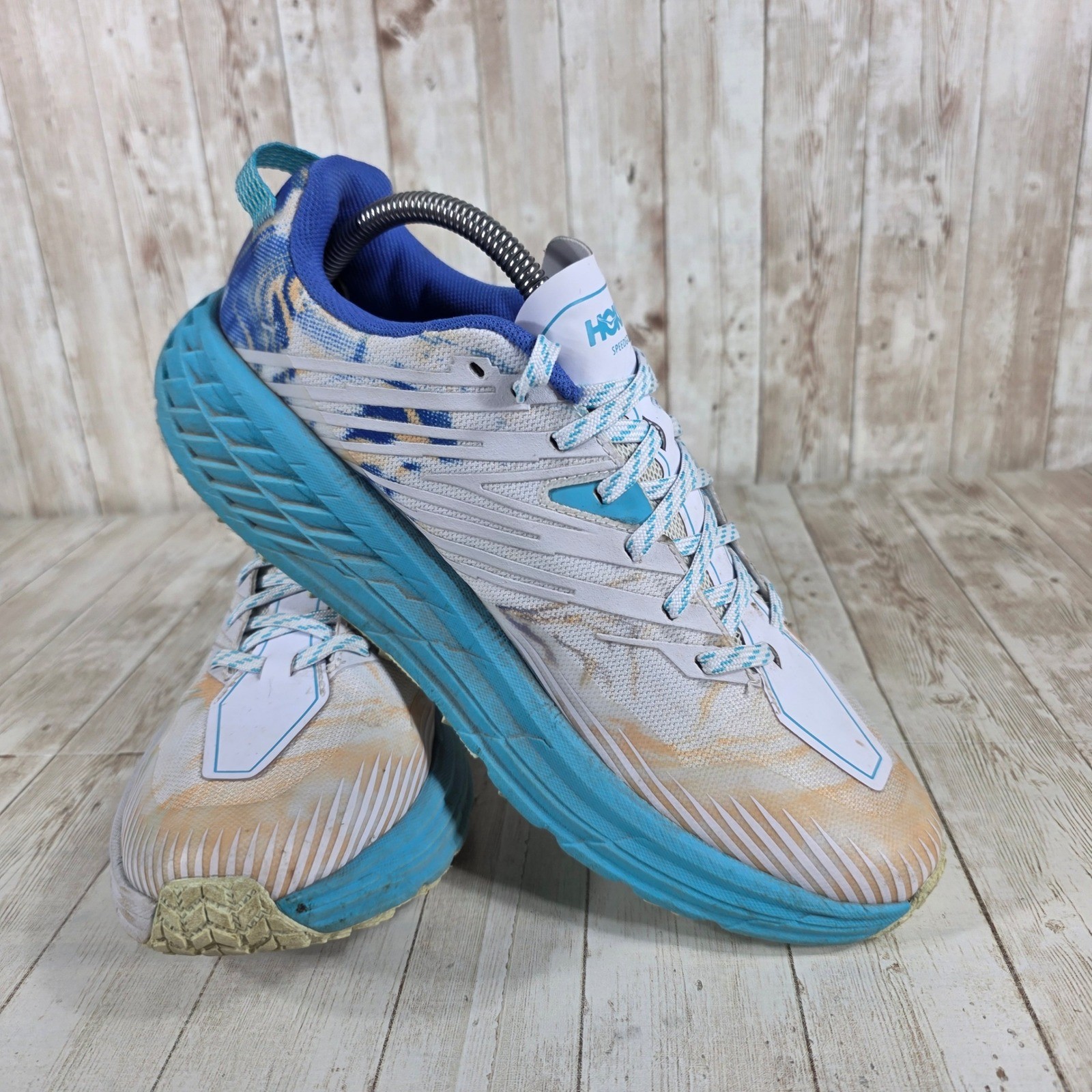 Hoka One One Speedgoat 4 Men's Trail Running Shoes Blue Tie Dye Size 9.5 thumbnail 6