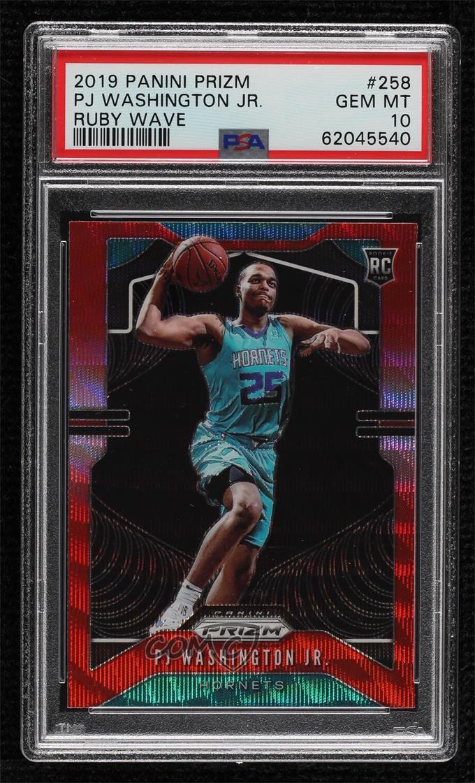 2019-20 Panini Prizm Rookie Ruby Wave PJ Washington Jr #258 PSA 10 GEM MT 02ez