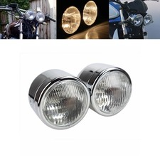 Twin Round Dominator Headlight Fog Light For Dual Sport Motorcycles Dirt Bikes