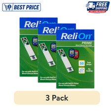 3 pack ReliOn Prime Blood Glucose Test Strips, 50 Count, Free Shipping