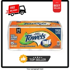 Member's Mark Select & Tear 2-Ply Paper Towel 15 rolls, 150 sheets/roll..