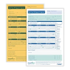 2026 Time Off Request and Approval Form, Small (5 1/2" x 8 1/2"), 2-Part, Pac...