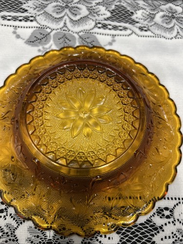 Vintage Indiana Glass Company, cupola per formaggio o burro, colore ambra, 7,25 "T x 7,5" W - Foto 4 di 4