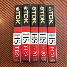 TDK HS T-120 VHS BLANK CASSETTE TAPES 5 PACK STILL FACTORY SEALED