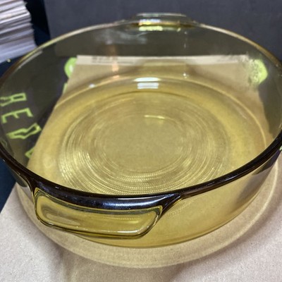 Vintage 1960's Dynaware Pyr-O-Rey Casserole Dish Yellow Amber Mexico
