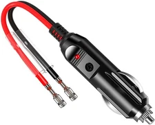 12V Cigarette Lighter Plug with Leads,12 Volt Heavy Duty Male Plug Connector 15A