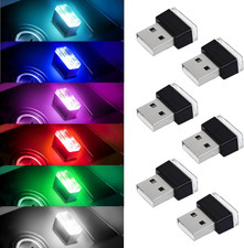 6 PCS USB LED Car Interior Atmosphere Lamp, Portable Mini Auto LED Decor Night L