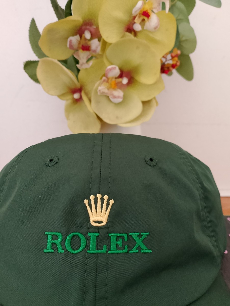 Rolex Logo Hat Green Strapback Promo Leeds & Son Jewelers