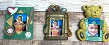 Sports & Bear-Themed Mini Magnet Picture Frame Set Of 3