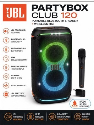 JBL 120 PartyBox Club Portable Party Bluetooth Speaker