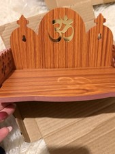 Handmade Wooden Temple Home Temple Puja Mandir Wall Hanging Free Shipping