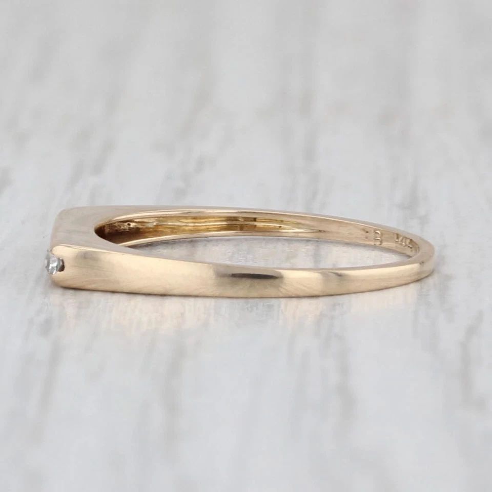 Diamond Stackable Ring 14k Yellow Gold Size 6 Wedding Band - Image 3 of 4