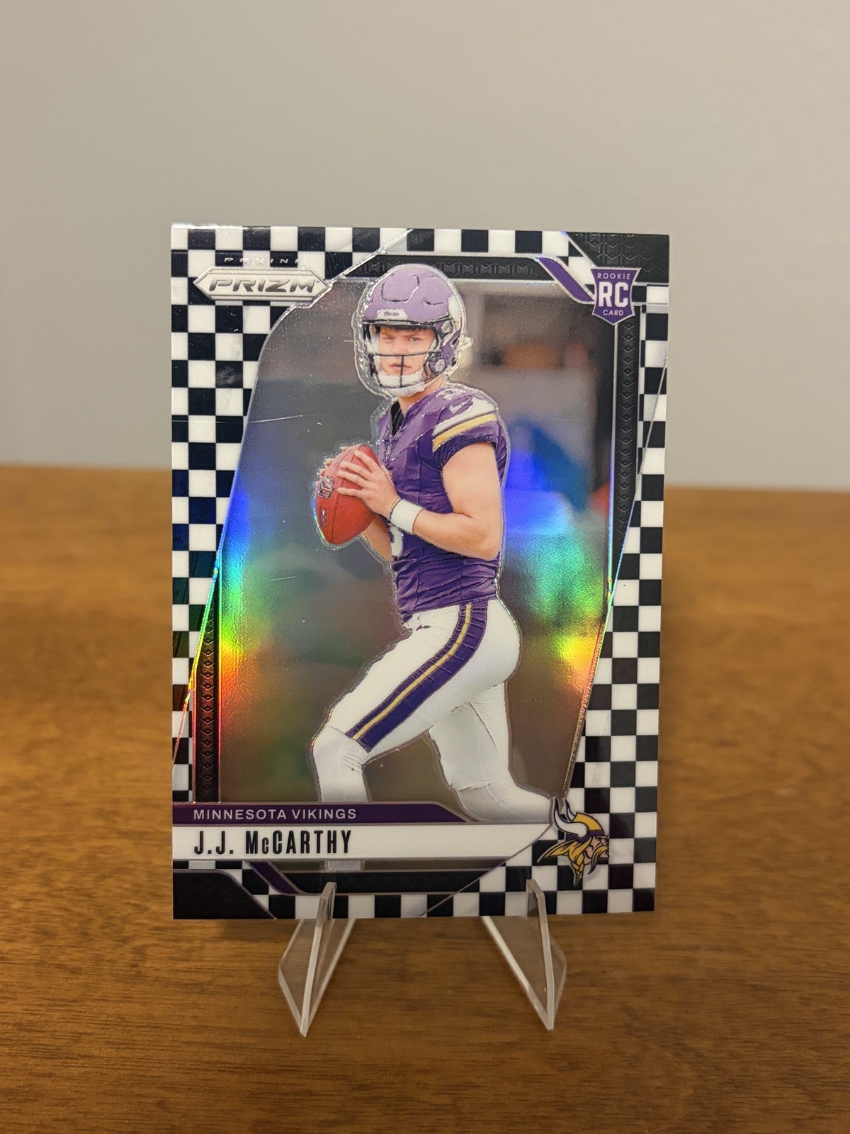 2024 Panini Prizm JJ McCarthy RC Rookie #400 Black & White Checkerboard SSP