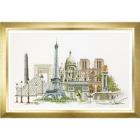"Thea Gouverneur Kreuzstich Stickpackung \"Paris Aida\", ZäHlmuster, 79X50Cm"