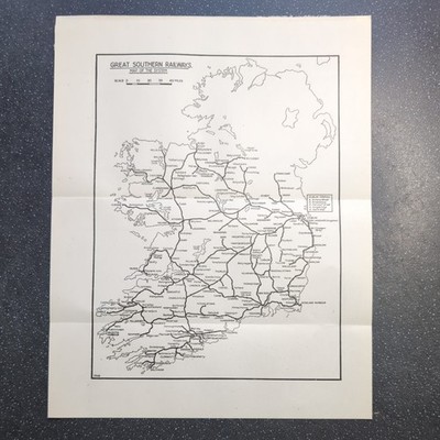 Original 1927 Map Great Southern Railway General Map of System 