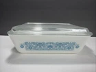 Vintage Pyrex Horizon Blue 503 Refrigerator Dish with Lid 1.5 Quart EUC