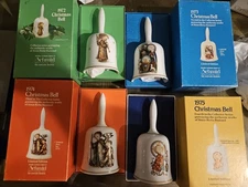 4 Schmid Christmas Bells In Box 1972 1973 1974 1975 by Sister Berta Hummel