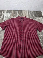 Weatherproof Vintage Shirt Mens 2XL Red  Plaid Short Sleeve Button Up Casual