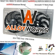 Aluminum Fan Shroud Relay Kit For 88-00 Chevy/GMC C/K 2500 1500 3500 5.7 7.4L V8