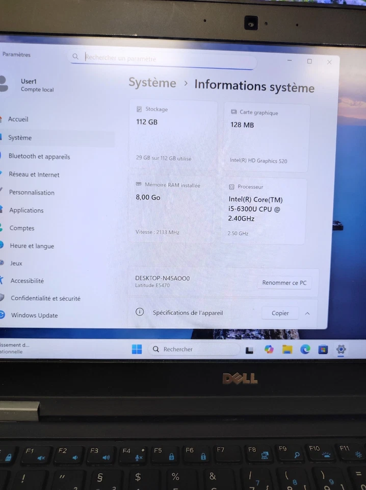 Dell Latitude E5470 · i5-6300U · 8GB · 120GB, photo 4 sur 5