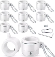 8 Pcs Plastic Flag Pole Rings with Bearings 360 Degree Rotating Anti Wrap Fla...