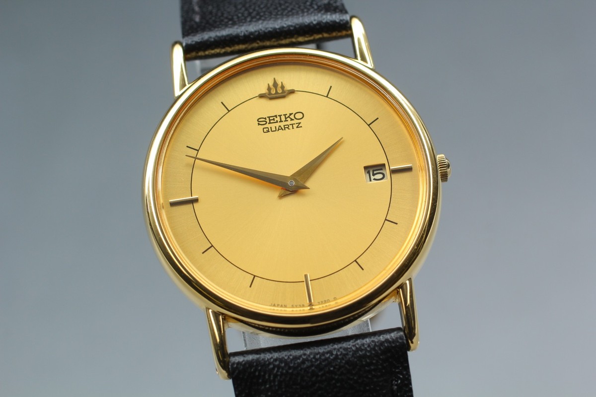 Vtg 1988 Near MINT Seiko Galaxy 5Y39-7010 Day Indicator Gold