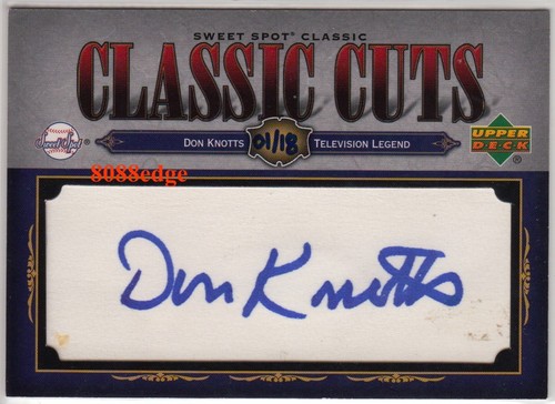 2007 SWEET SPOT CLASSIC CUTS AUTO: DON KNOTTS #1/18 AUTOGRAPH 5x EMMY WINNER BGS - Picture 4 of 6