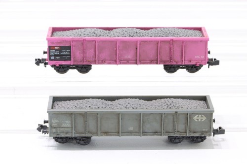 N Roco SBB Hochbordwagen Güterwagen DC Konvolut grau rosa OVP/N59 - Imagen 2 de 4