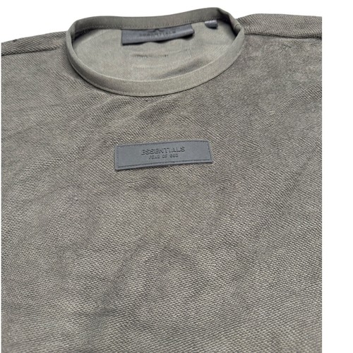 Essentials Fear Of God Crewneck Cropped Sweater Green Medium Flawed - Picture 2 of 9