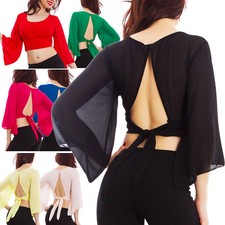 Blusa donna corta velata