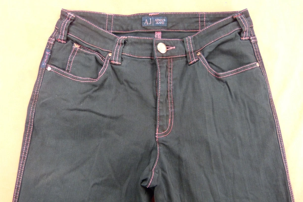 Armani Jean Femme Taille 30 US mod le Droit Noir et Rose eBay