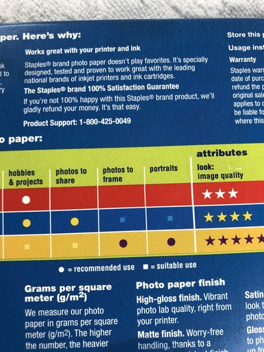 Staples Photo Plus Gloss Paper 4x6 - 50 Sheet - NEW, Sealed - Picture 6 of 12