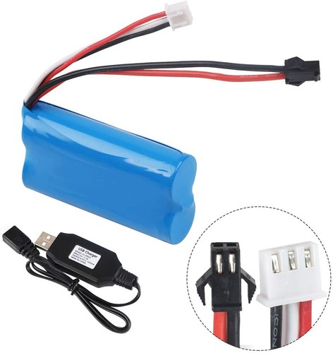8x 1500mAh 7,4V Akku Batterie 15C SM Stecker mit USB Ladekabel für RC Auto Boot - Bild 5 von 8