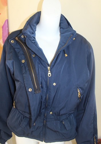 FERA Internationale Sz 12 M L Vintage 80s 90s Womens Ski Jacket Navy Blue Chic - Picture 6 of 8