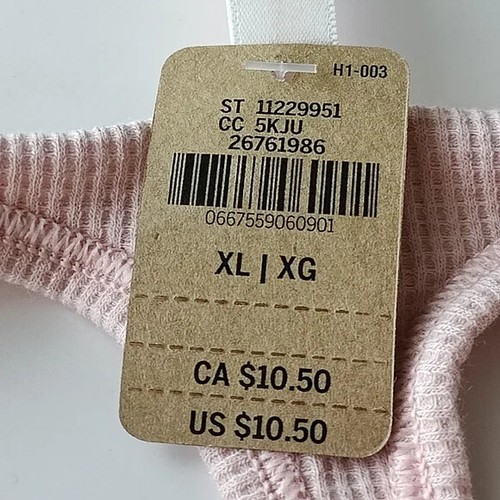 PINK Victoria's Secret Waffle Cotton Thong Panty Silver Pink Size L/XL - Picture 7 of 8
