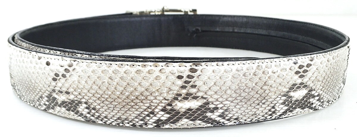 100% Genuine Snake Skin Leather Men's Belt Natural White | eBay