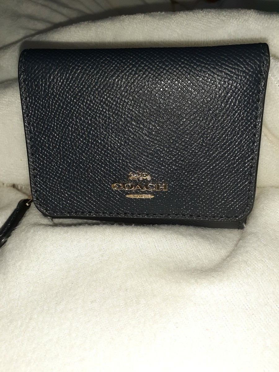 Coach 87588 Small Trifold Snap Wallet Crossgrain Leather