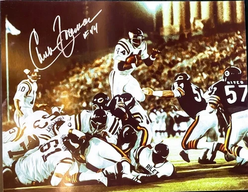 Minnesota Vikings Chuck Foreman Bears Leaping Colored Print - Autographed