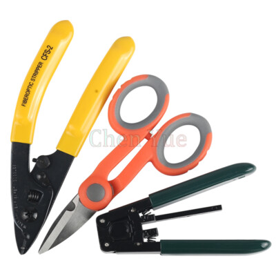 FTTH Drop Cable Fiber Stripping 2-ports Fiber Pliers Stripper Ke-vlar Scissors