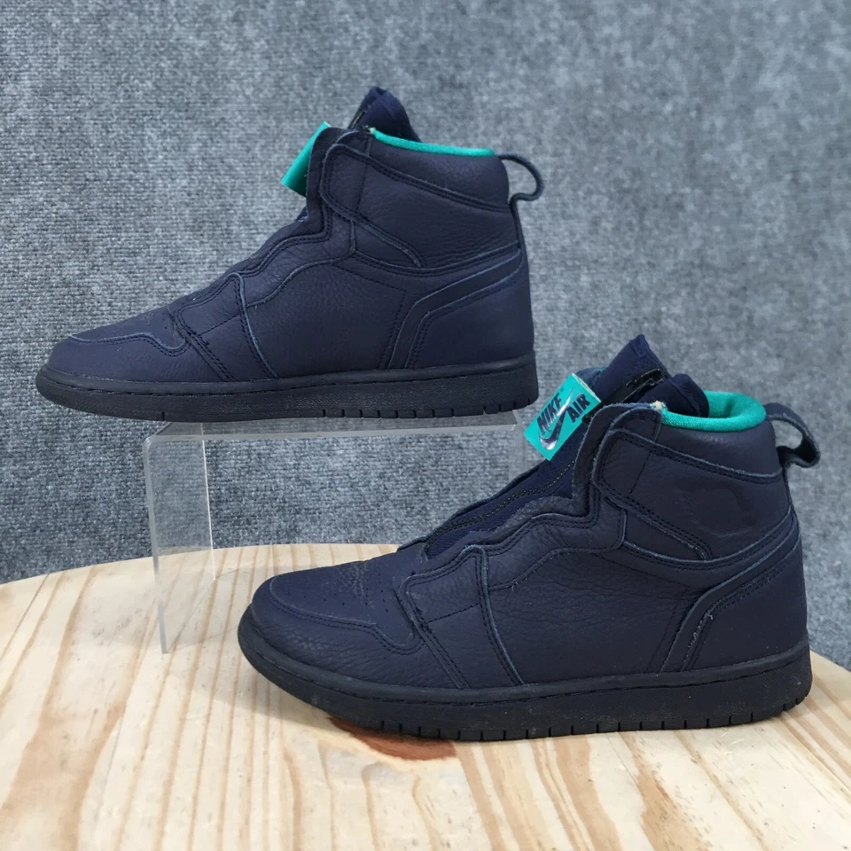 Nike Shoes Womens 7 Air Jordan 1 Retro Sneakers Blue Leather High Zip AQ3742-403 - Image 2 of 4